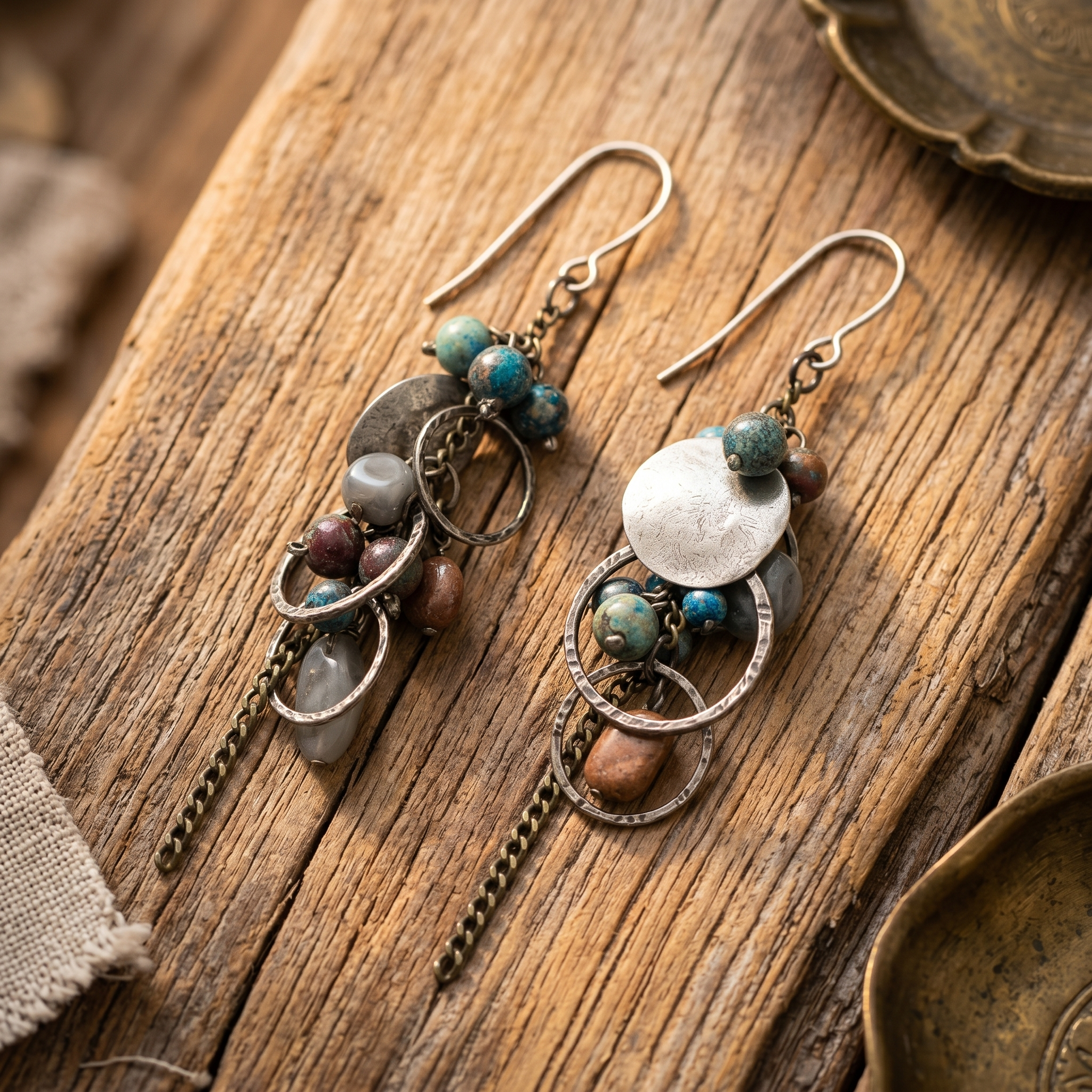 Desert Moon Handmade Turquoise Earrings
