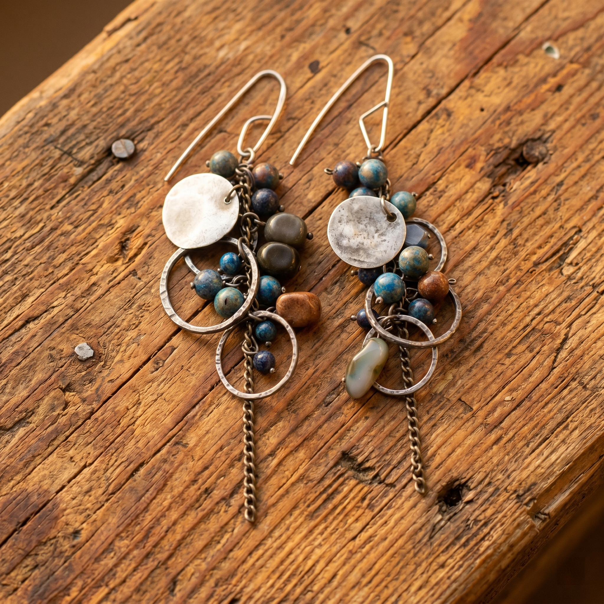 Desert Moon Handmade Turquoise Earrings