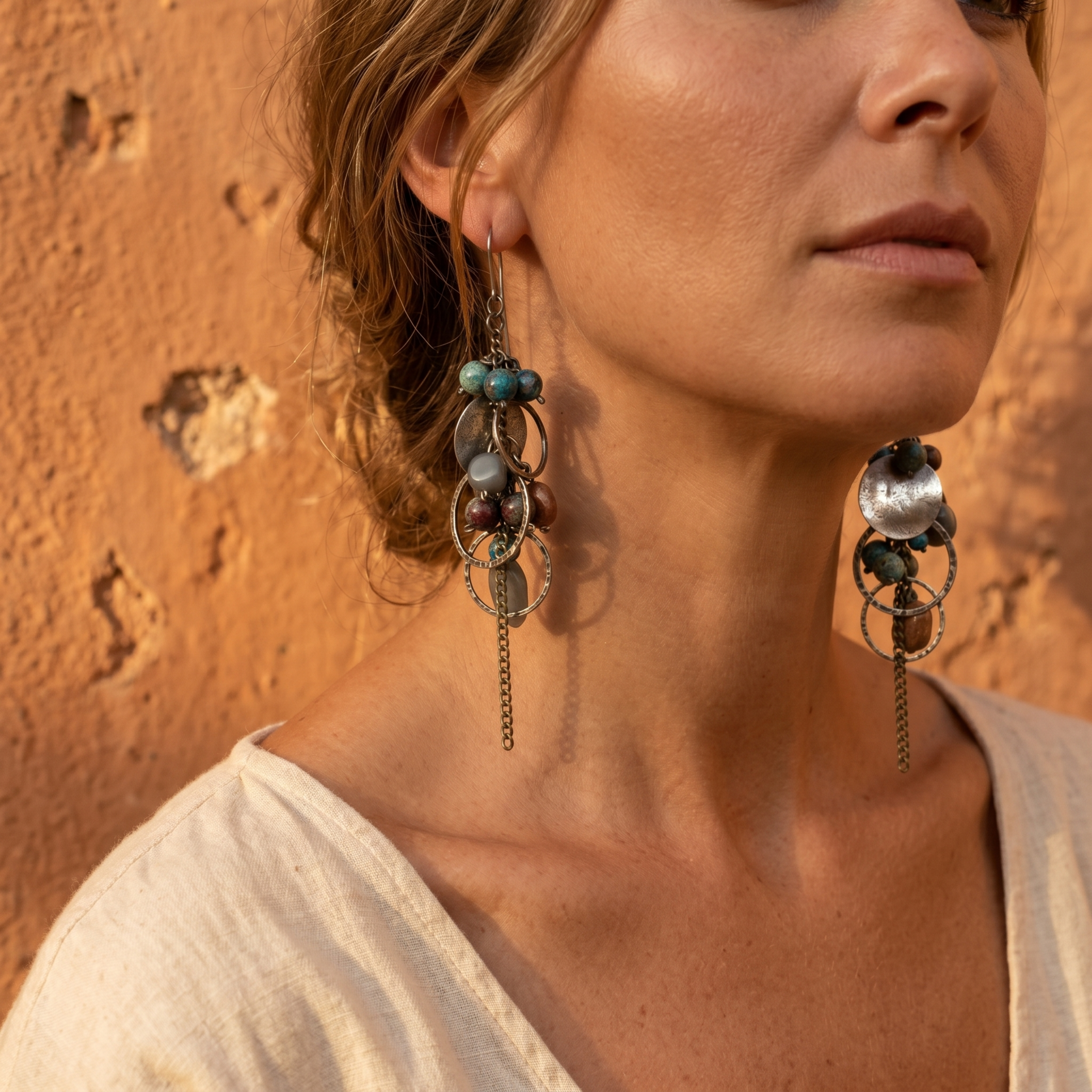 Desert Moon Handmade Turquoise Earrings