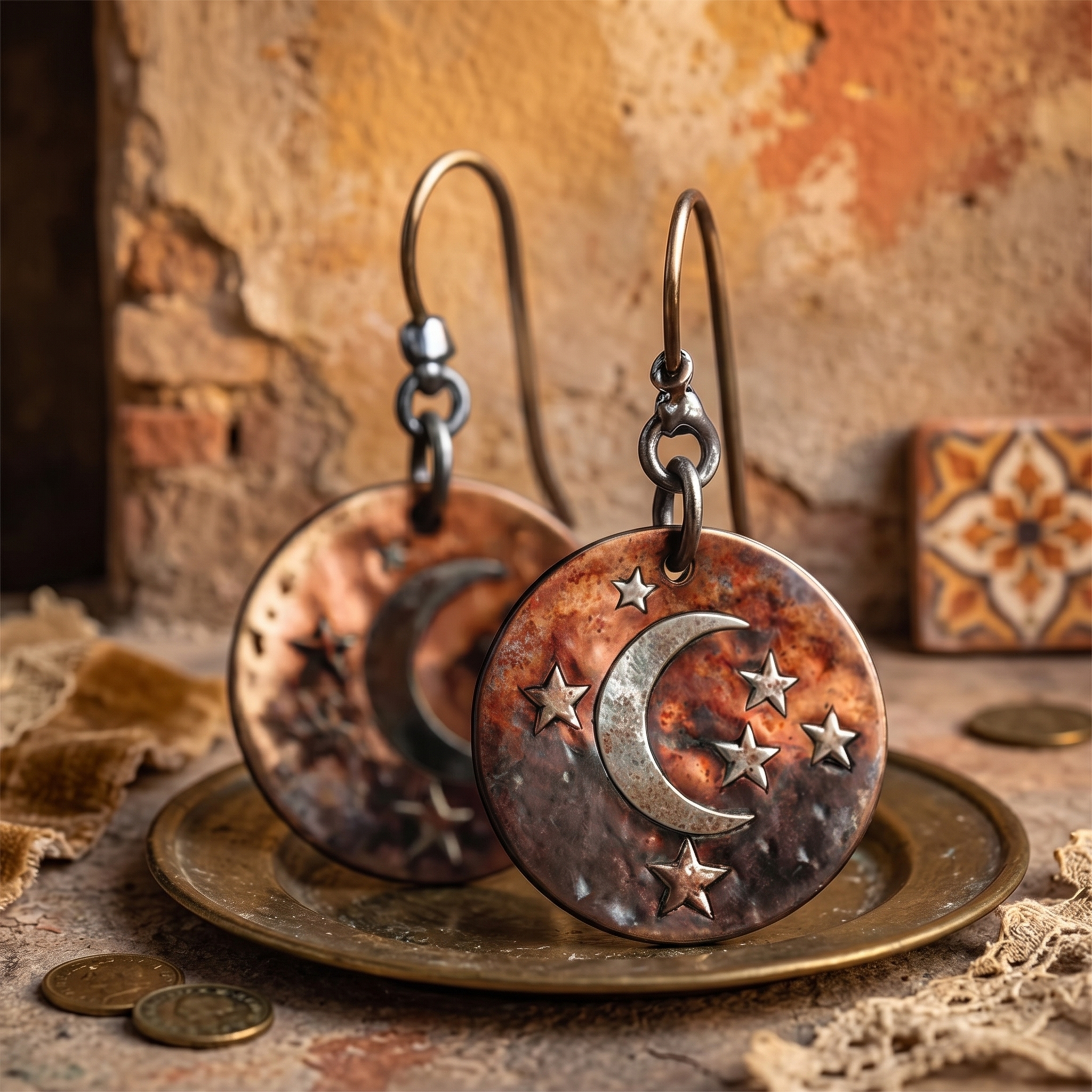 Midnight Mesa Moon Earrings