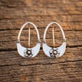 Handcrafted Sterling Silver Floral Hoop Earrings