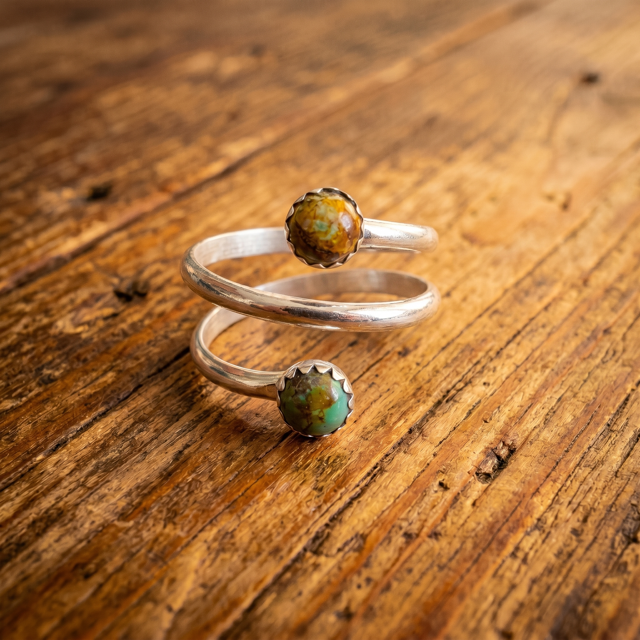 Desert Sage Royston Turquoise Spiral Ring