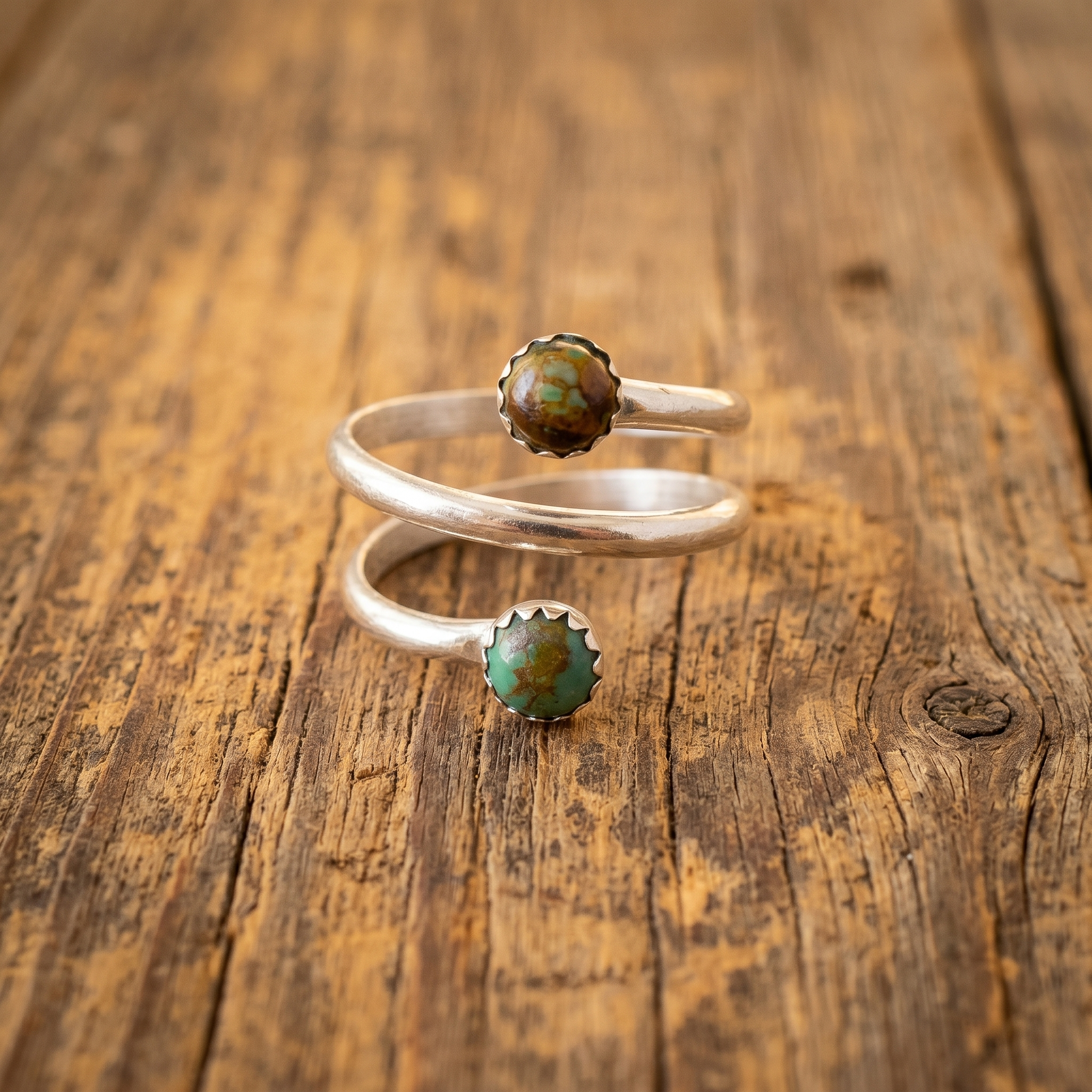 Desert Sage Royston Turquoise Spiral Ring