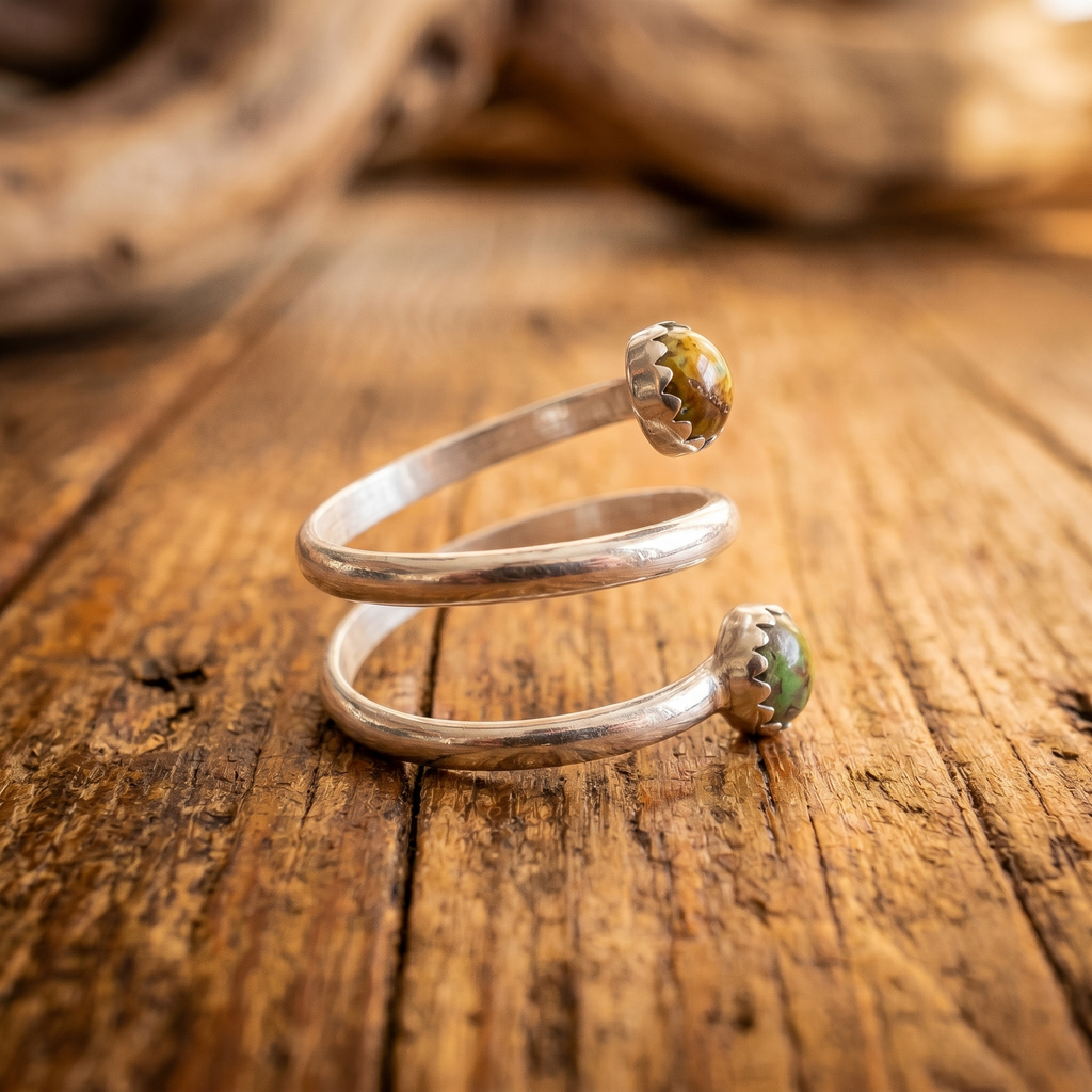 Desert Sage Royston Turquoise Spiral Ring