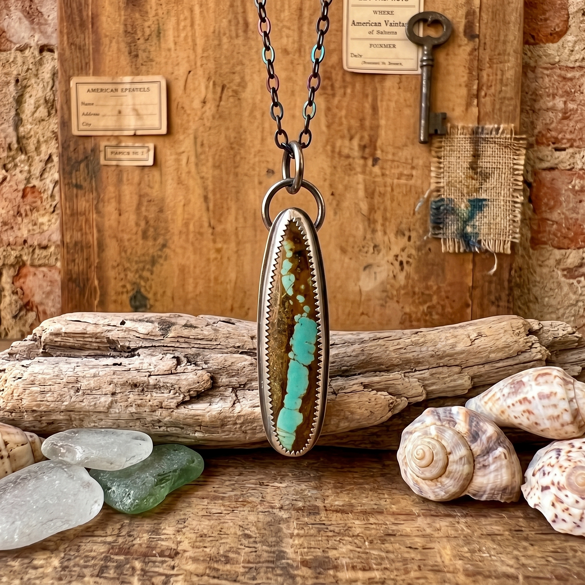 Royston Desert Vein Turquoise Pendant Necklace
