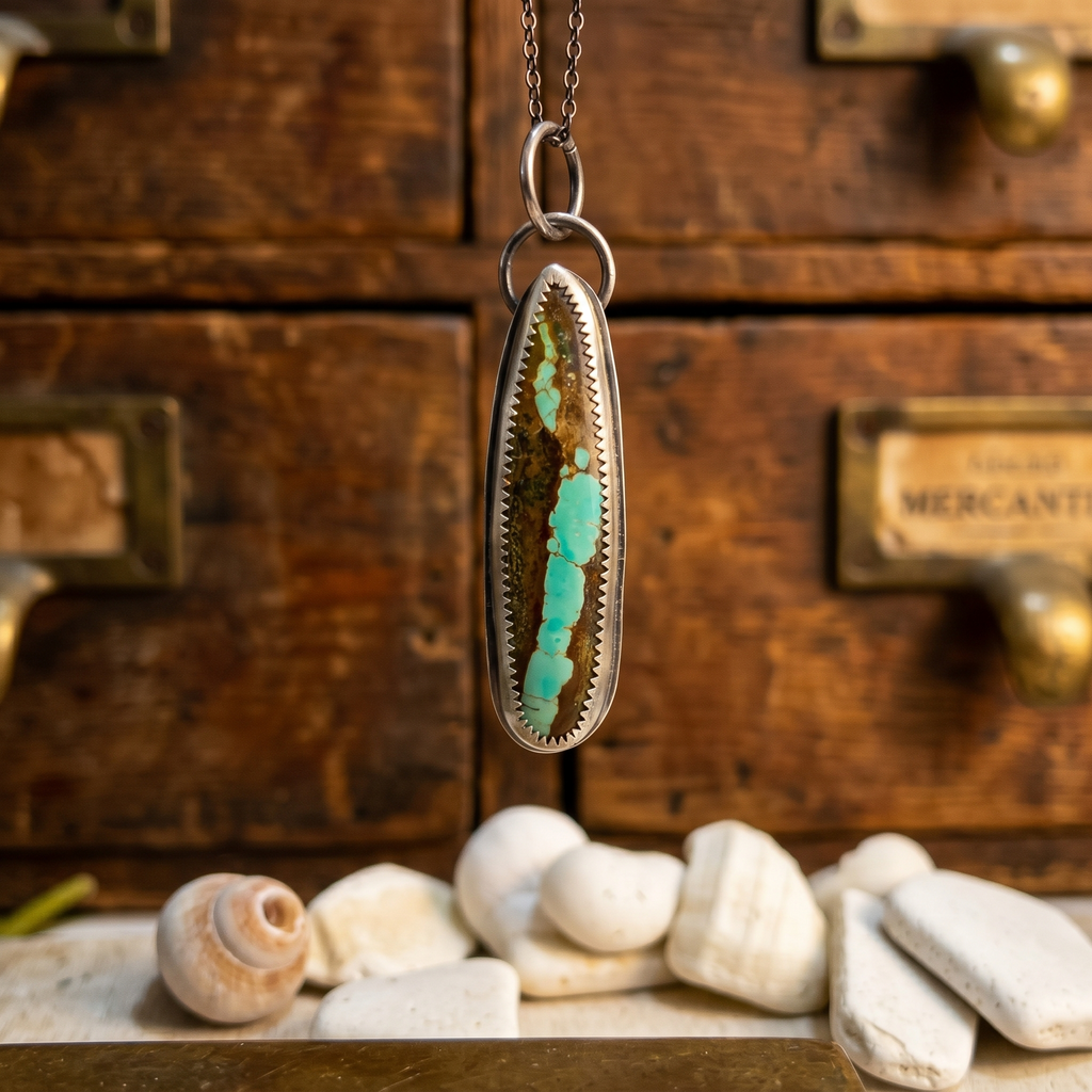 Royston Desert Vein Turquoise Pendant Necklace