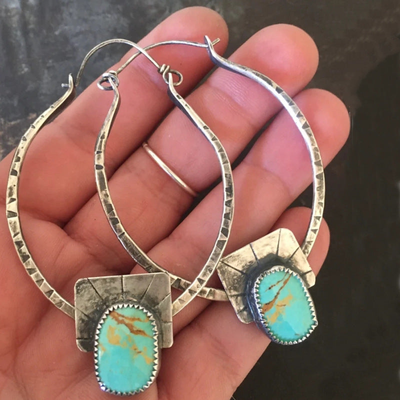 Golden Mesa Turquoise Hoop Earrings
