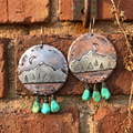 Handcrafted Silver & Copper Turquoise Mountain Earrings – Boho Southwestern Dangle Earrings for Women