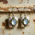 Handcrafted Sterling Silver Aquamarine & Peridot Earrings – Artisan Gemstone Dangle Earrings for Women