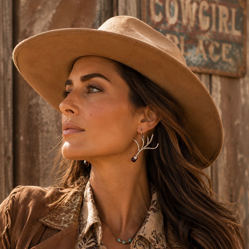 Handmade Sterling Silver Garnet Earrings for Women – Artisan Western Boho Jewelry