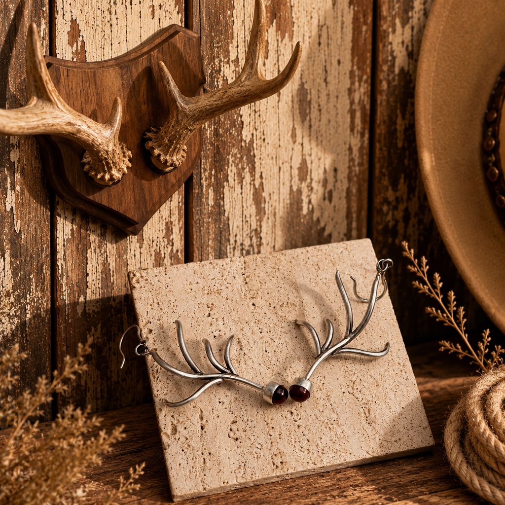 Handmade Sterling Silver Garnet Earrings for Women – Artisan Western Boho Jewelry