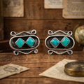 Handcrafted Sterling Silver Turquoise Stud Earrings