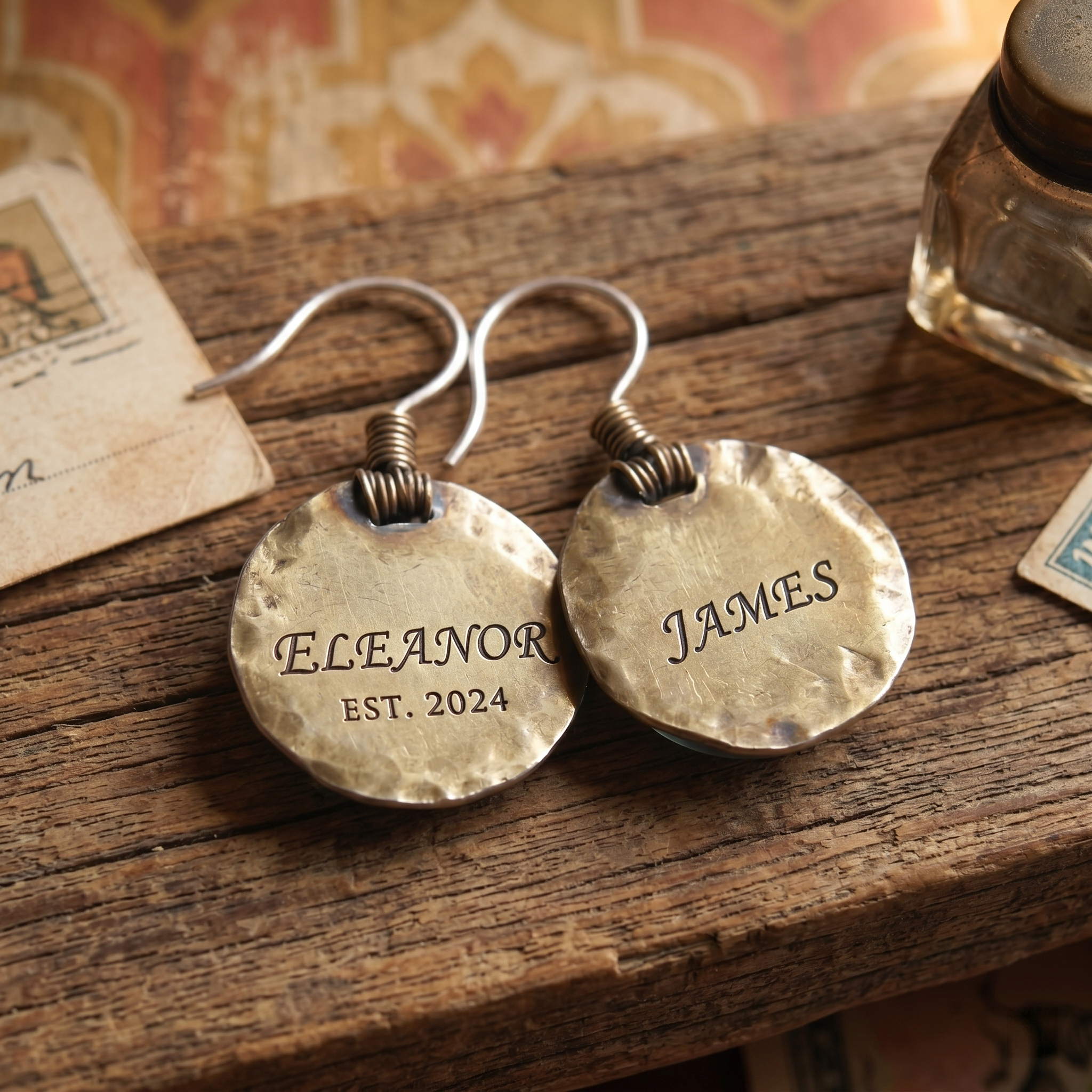 Handcrafted Copper & Labradorite Drop Earrings