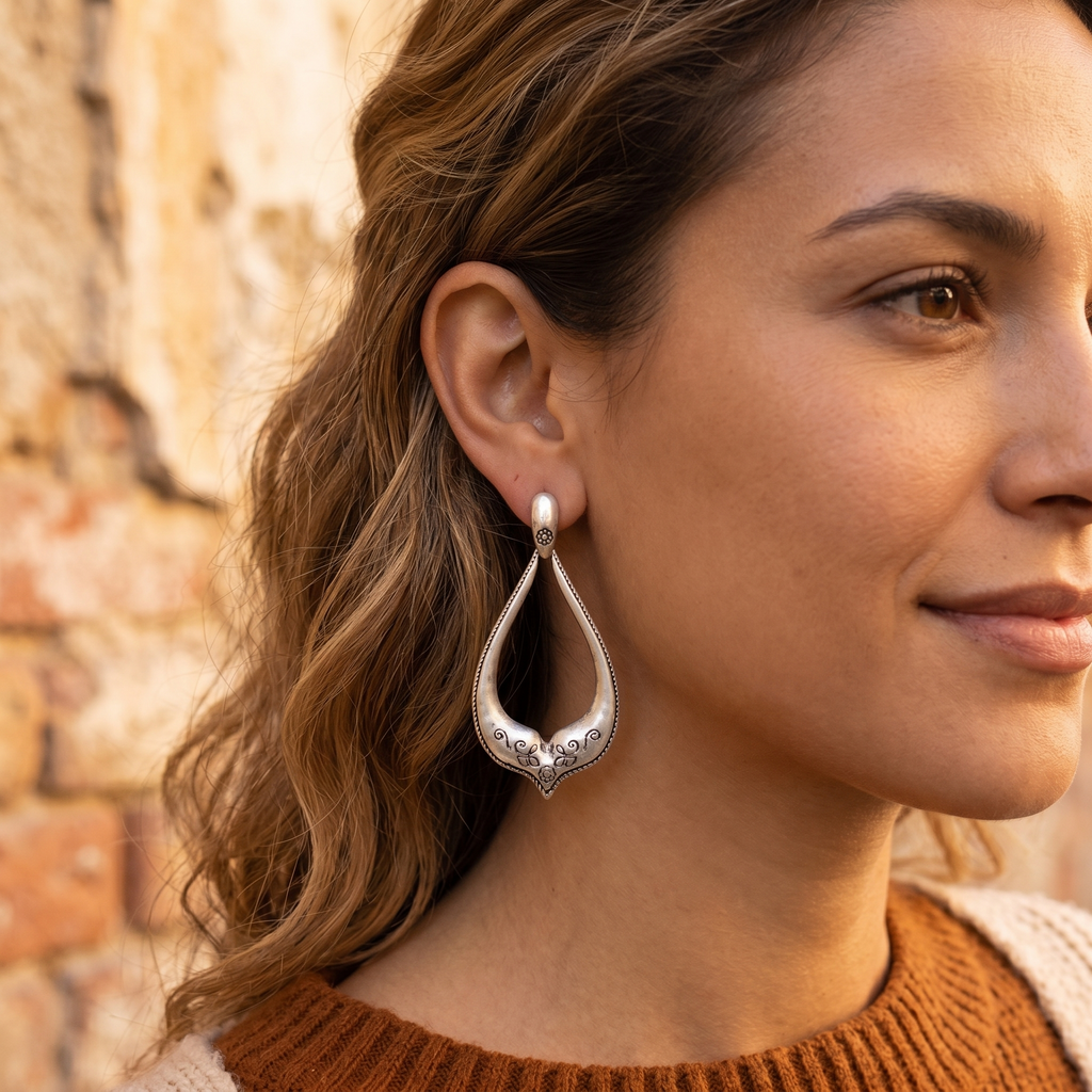 Handmade Sterling Silver Teardrop Earrings