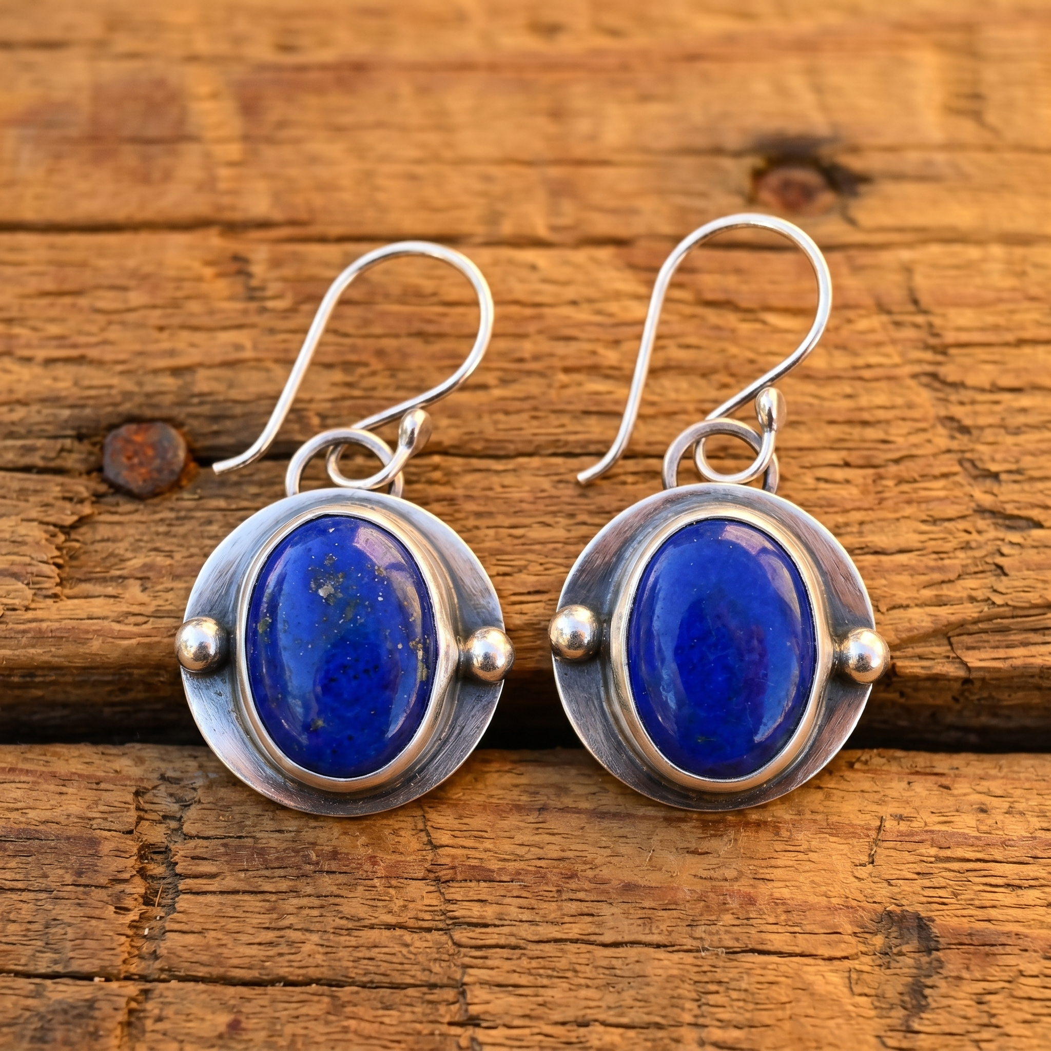 Handcrafted Sterling Silver Lapis Lazuli Earrings