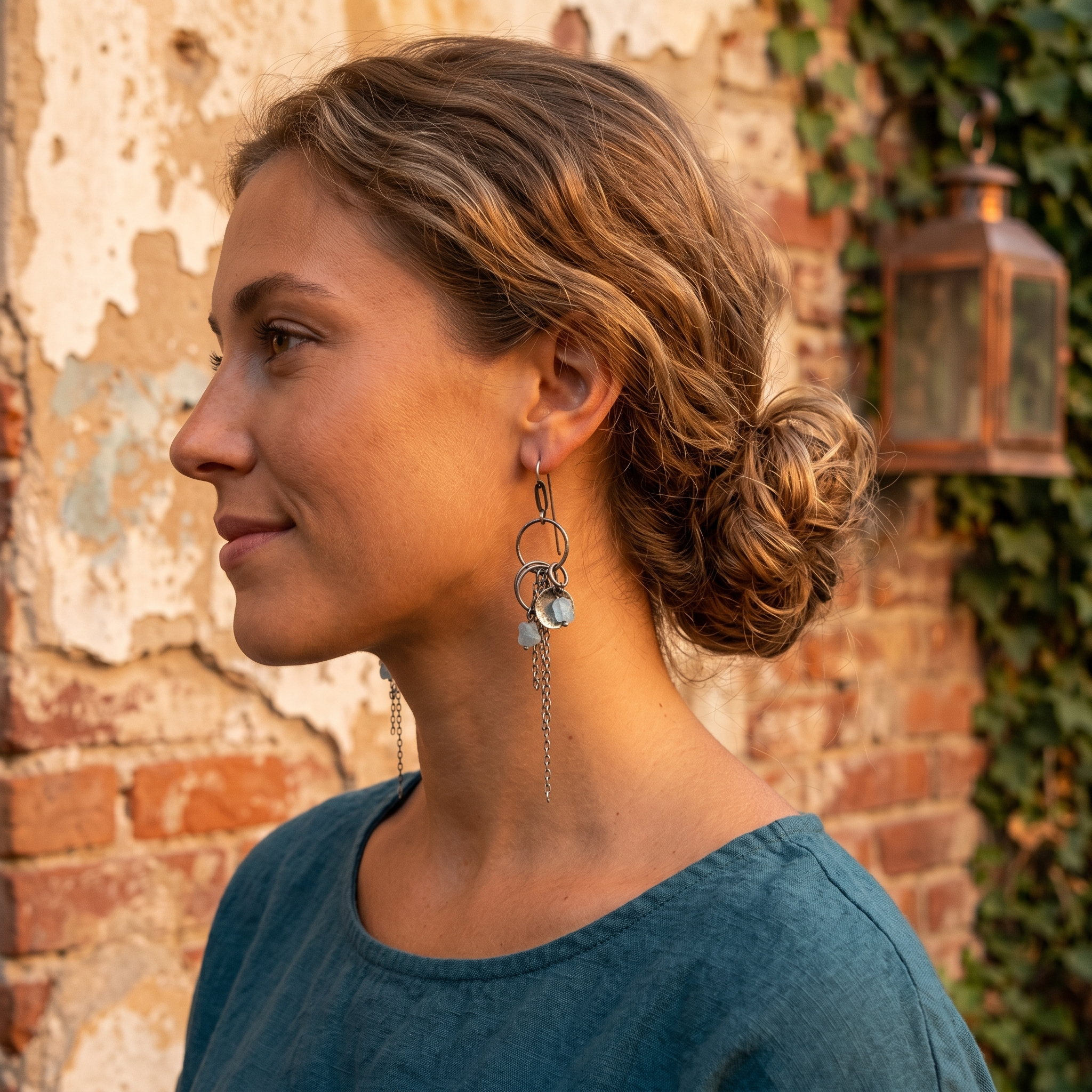 Handcrafted Sterling Silver Aquamarine Dangle Earrings