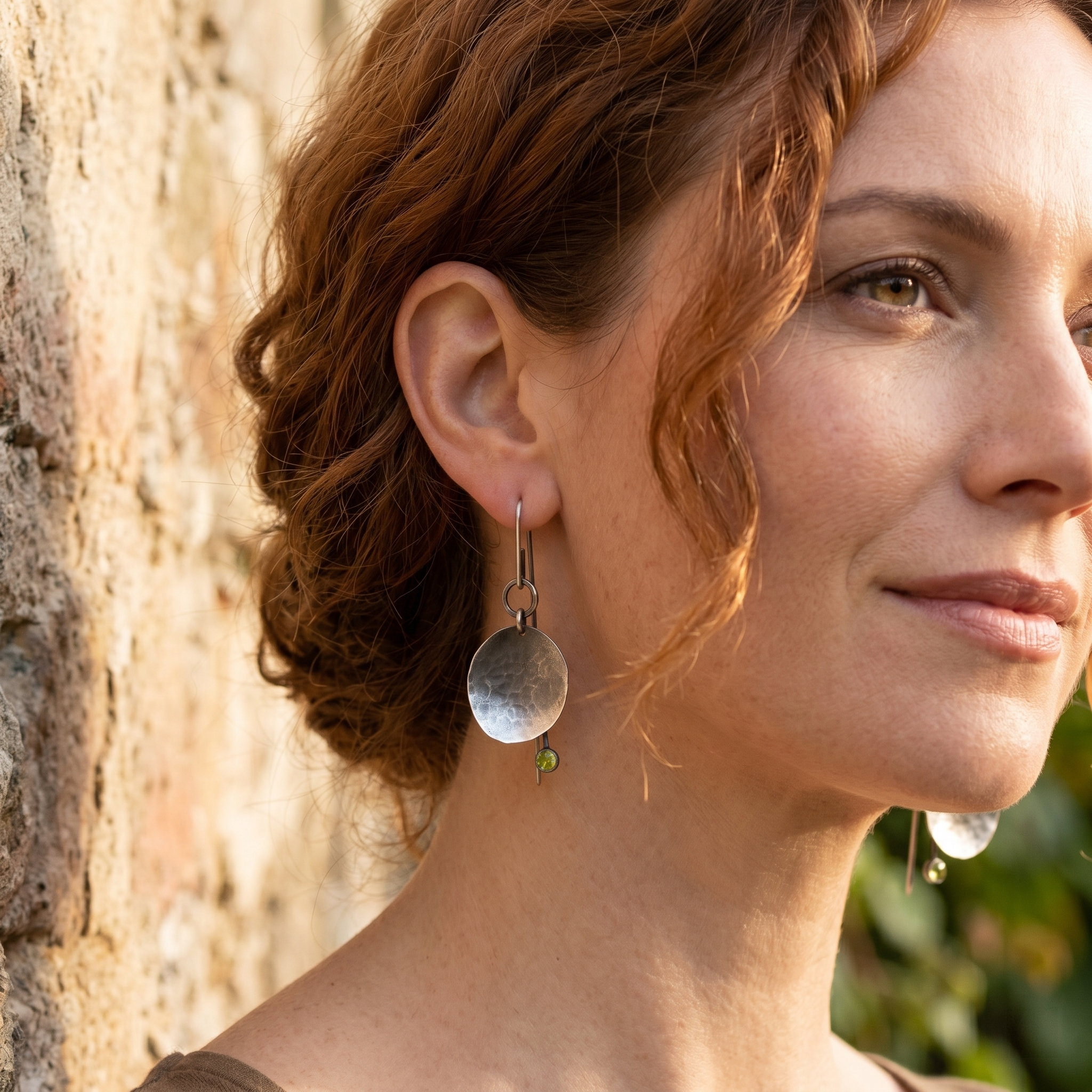 Handmade Sterling Silver Peridot Earrings