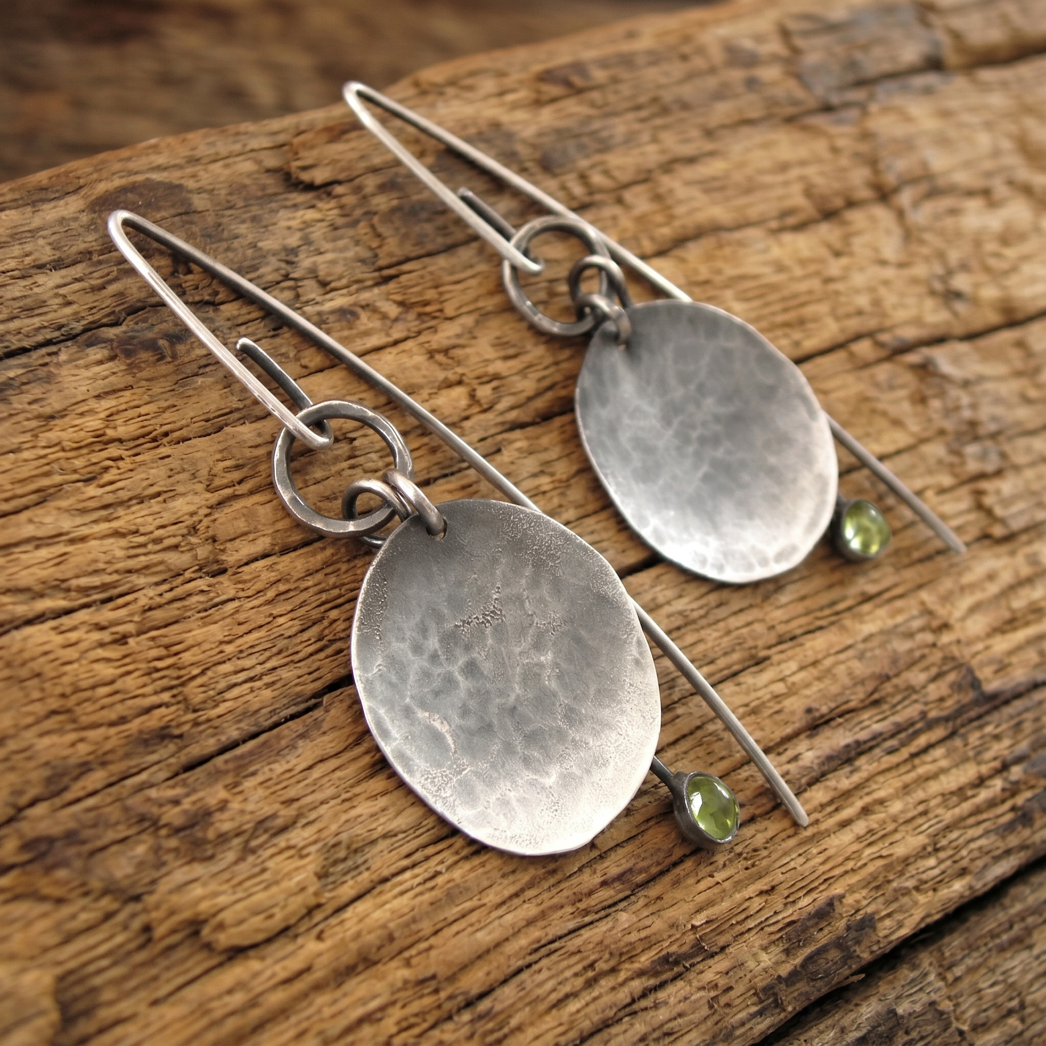 Handmade Sterling Silver Peridot Earrings