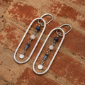 Hammered Sterling Silver Apatite & Labradorite Earrings