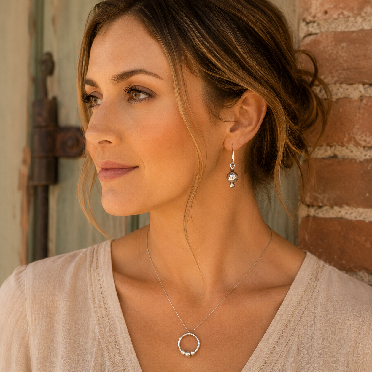 Hand Hammered Sterling Silver Drop Earrings