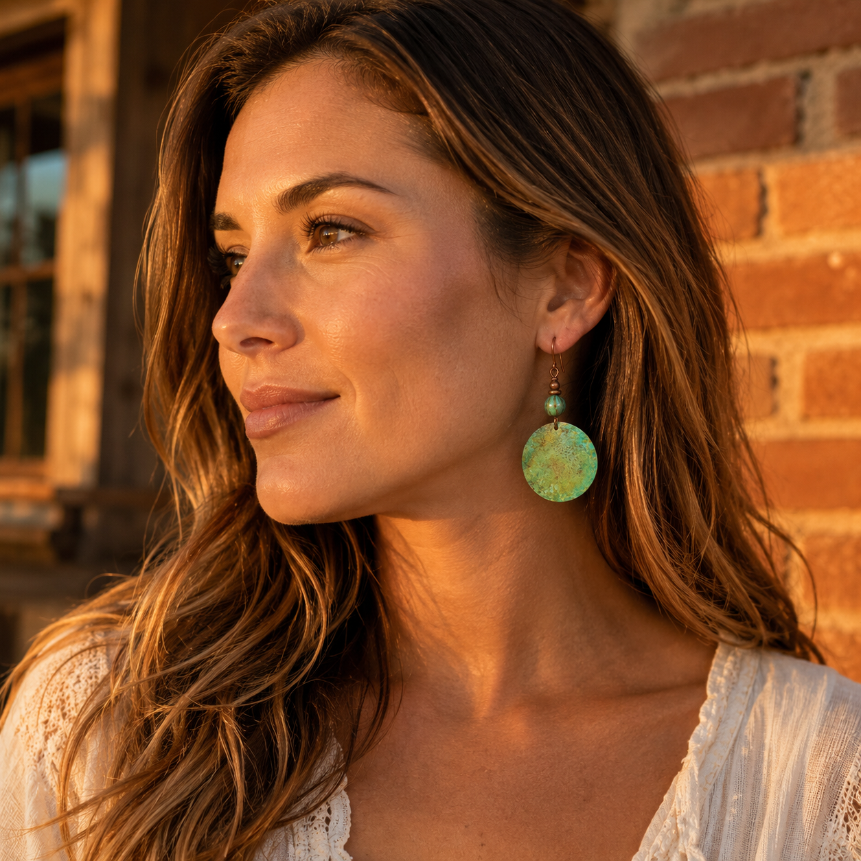 Handmade Verdigris Copper Earrings