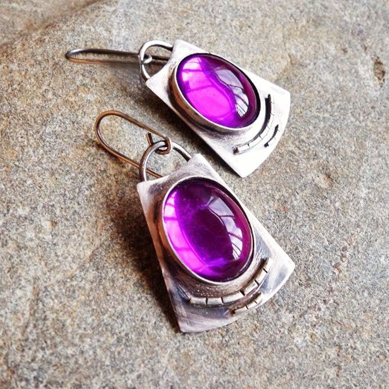 Handmade Sterling Silver Amethyst Earrings