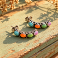 Handmade Sterling Silver Turquoise & Agate Earrings