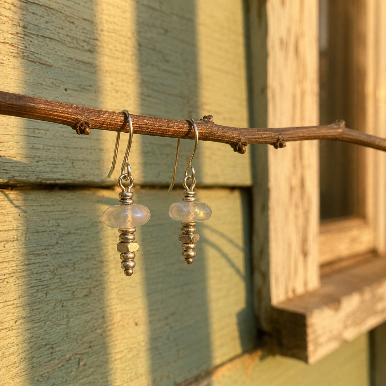 Handmade Sterling Silver Moonstone Earrings
