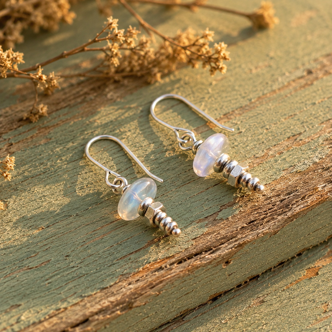 Handmade Sterling Silver Moonstone Earrings