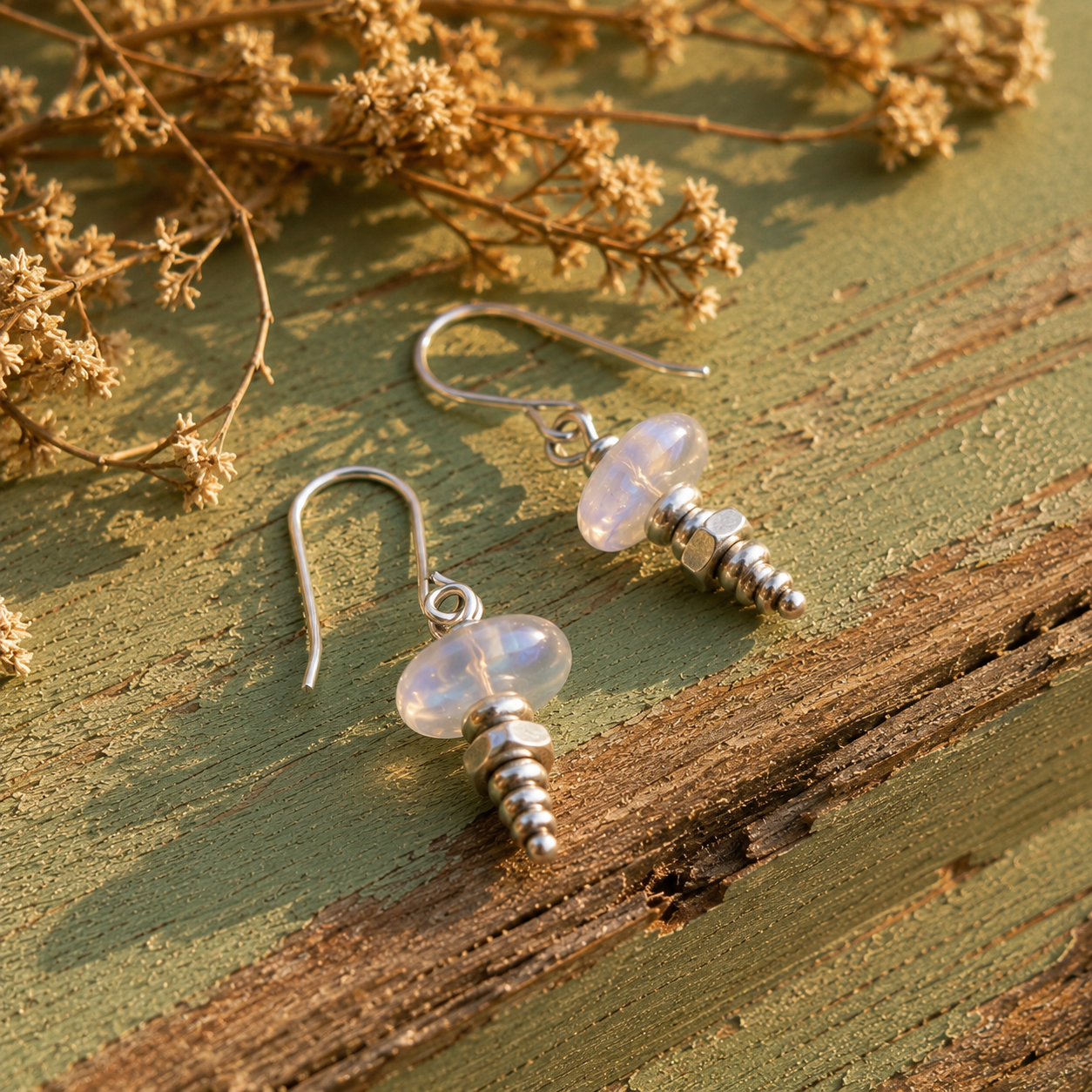 Handmade Sterling Silver Moonstone Earrings