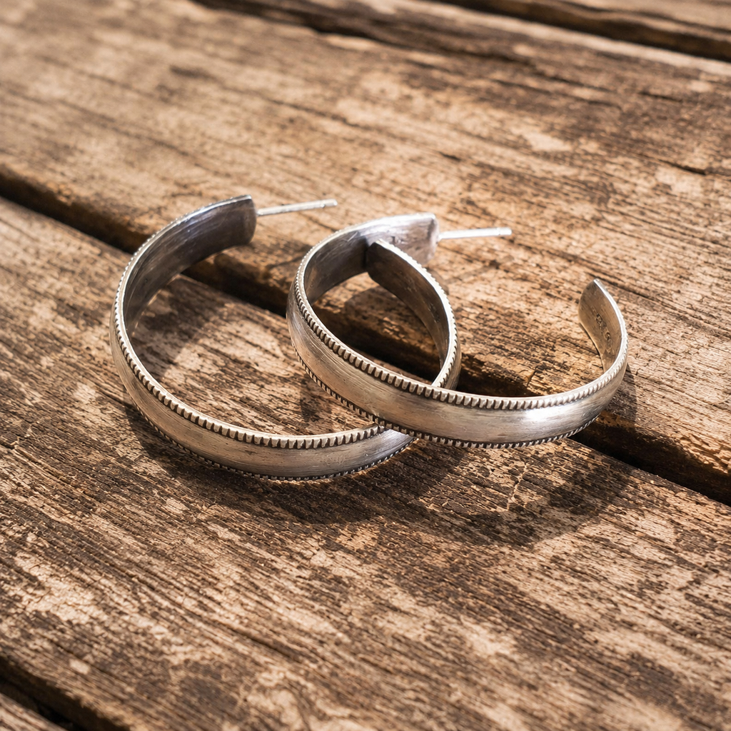 Handmade Sterling Silver Hoop Earrings