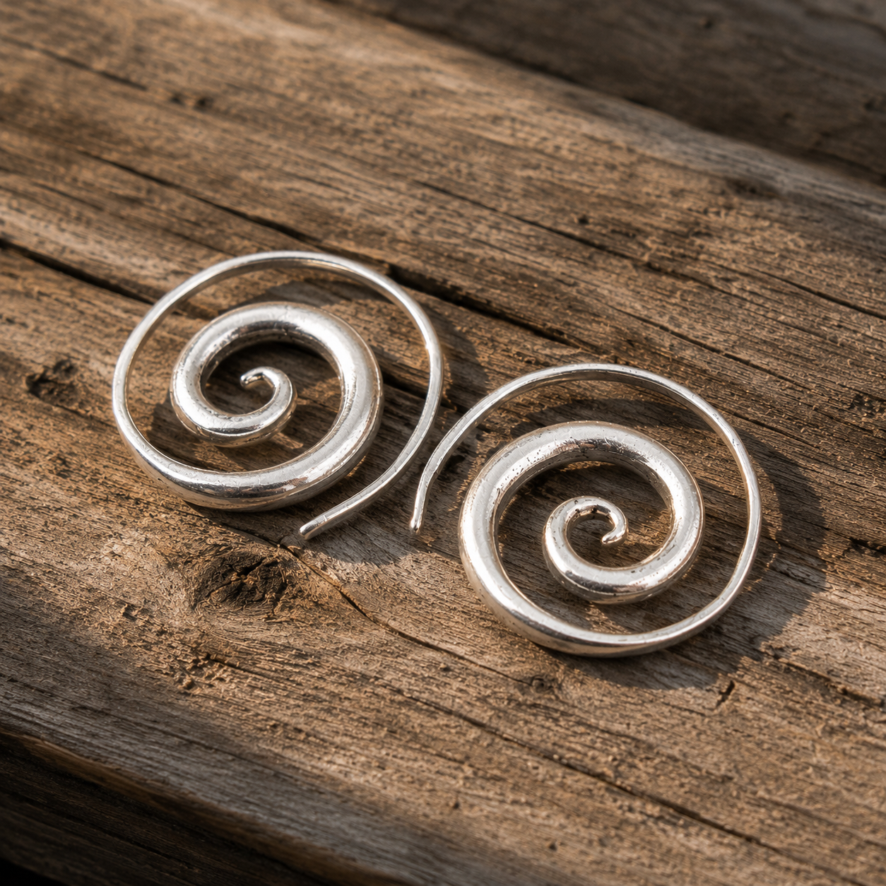 Handmade Sterling Silver Spiral Earrings