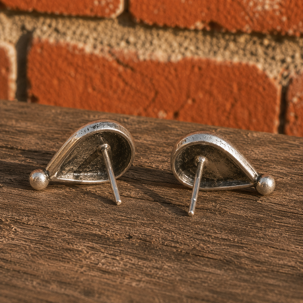 Handmade Sterling Silver Turquoise Stud Earrings
