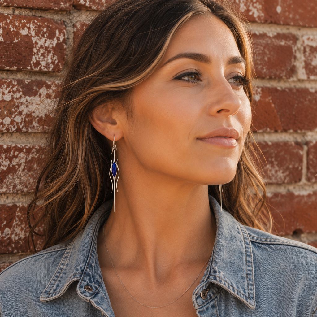 Handmade Sterling Silver Lapis Lazuli Earrings