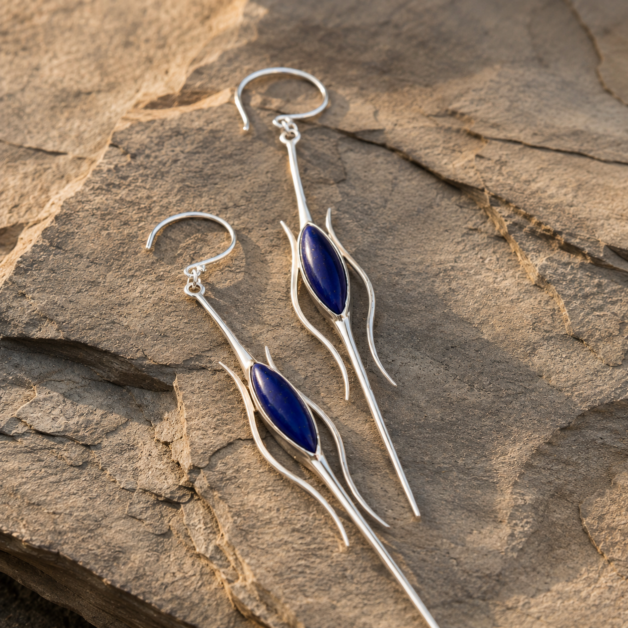 Handmade Sterling Silver Lapis Lazuli Earrings