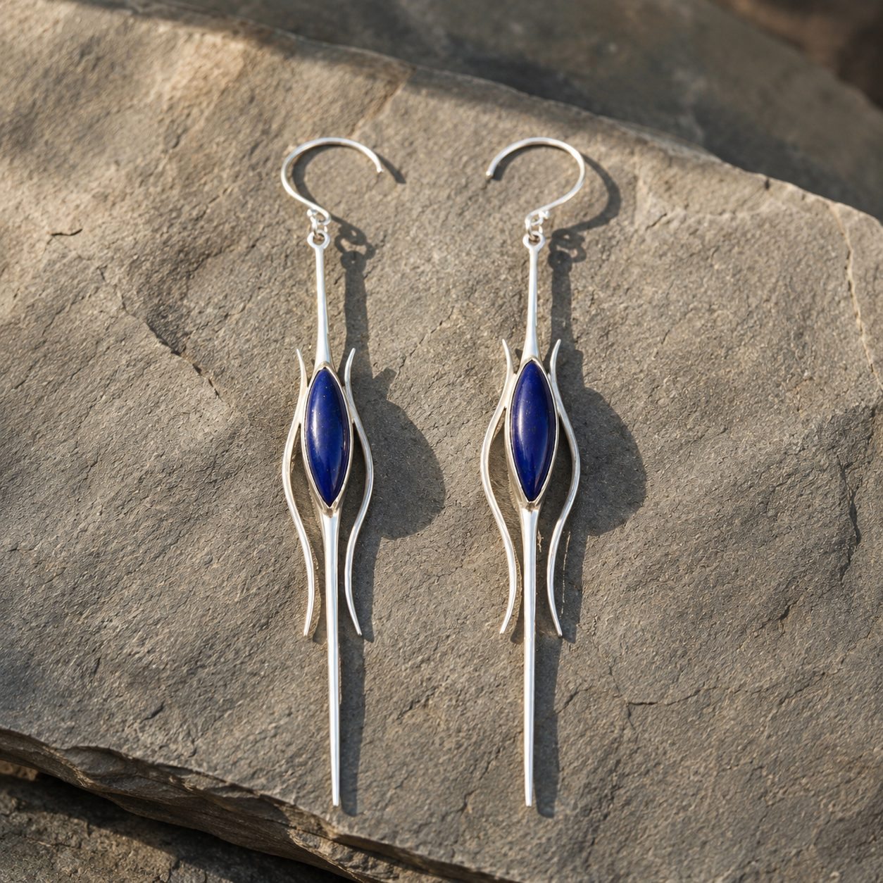 Handmade Sterling Silver Lapis Lazuli Earrings
