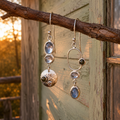 Handcrafted Asymmetrical Sterling Silver Gemstone Earrings