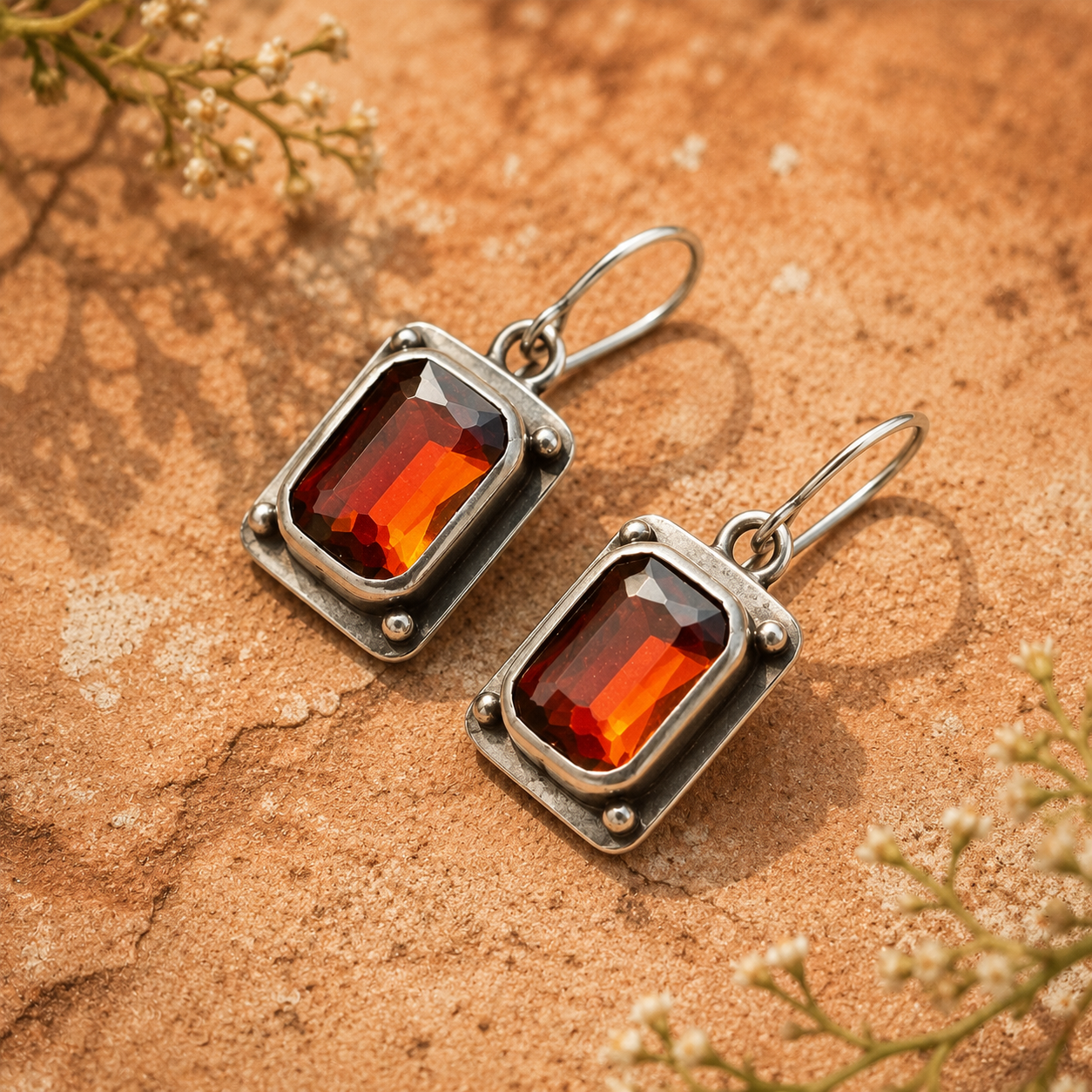 Personalized Sterling Silver Zircon Earrings