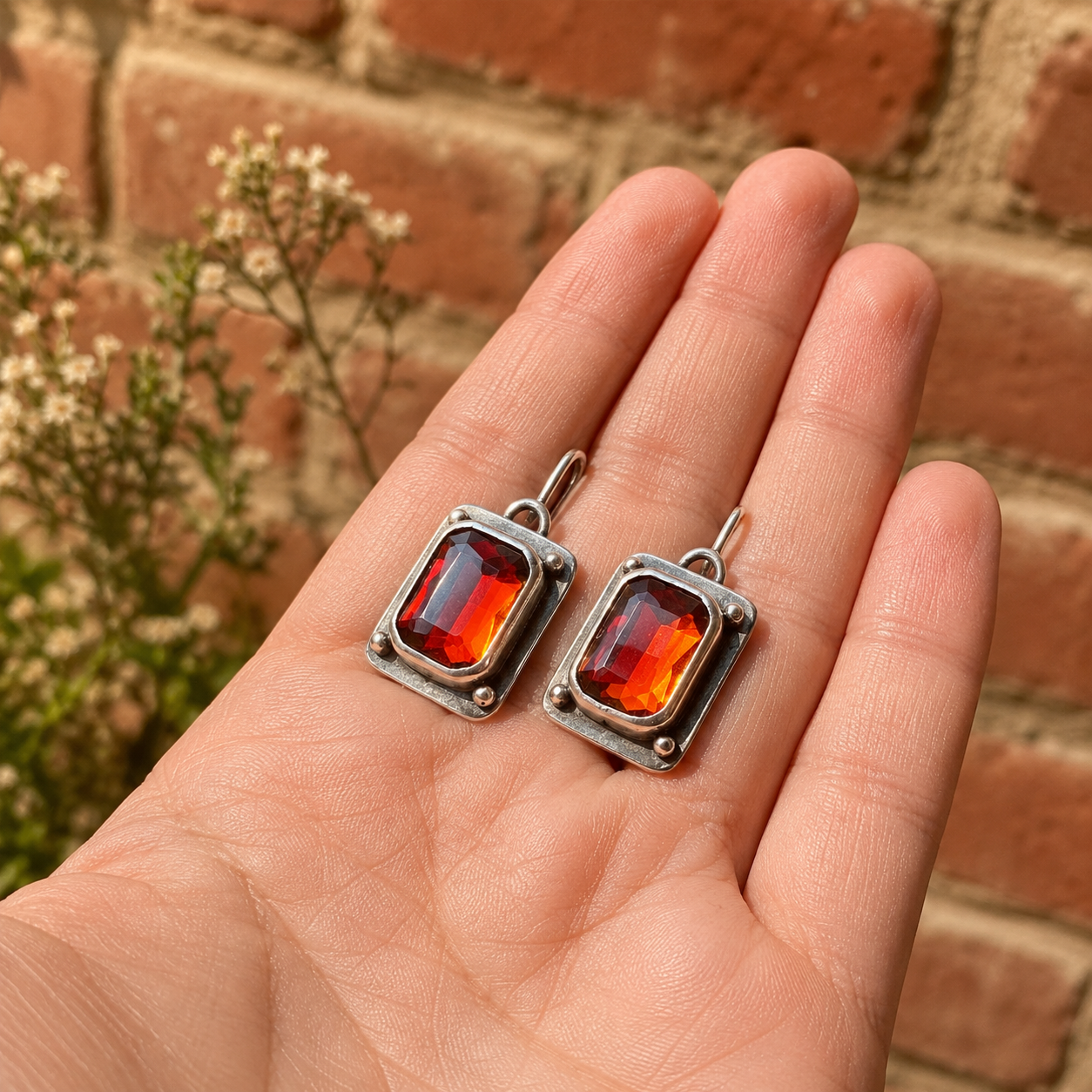 Personalized Sterling Silver Zircon Earrings