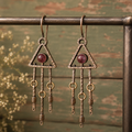 Handcrafted Sterling Silver Natural Crystal Statement Earrings