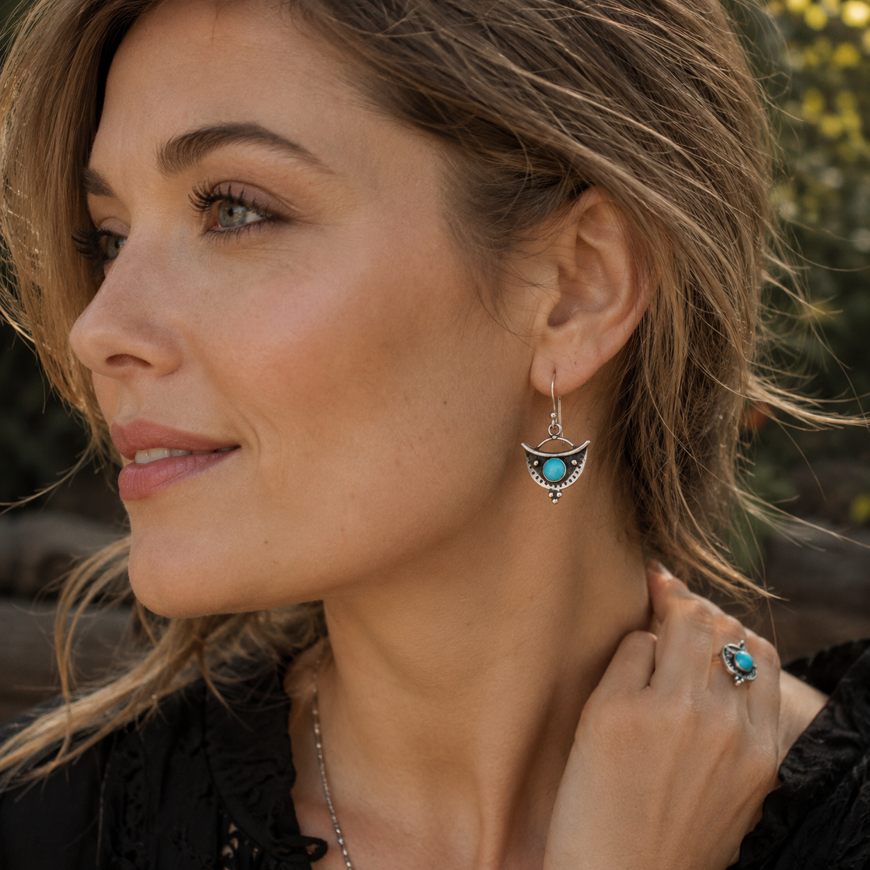 Handcrafted Sterling Silver Turquoise Earrings