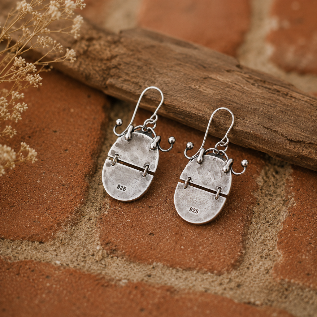 Handcrafted Sterling Silver Kingman Turquoise Earrings