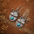 Handcrafted Sterling Silver Kingman Turquoise Earrings