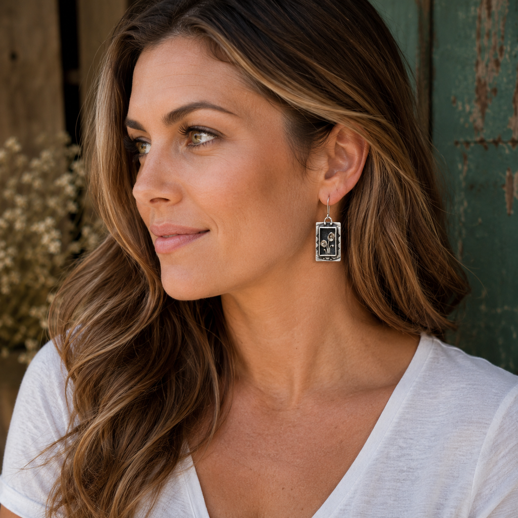 Handcrafted Sterling Silver Engravable Earrings