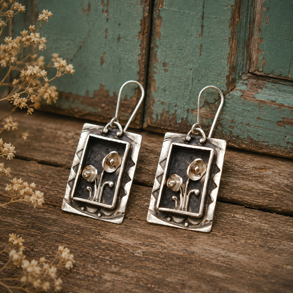 Handcrafted Sterling Silver Engravable Earrings