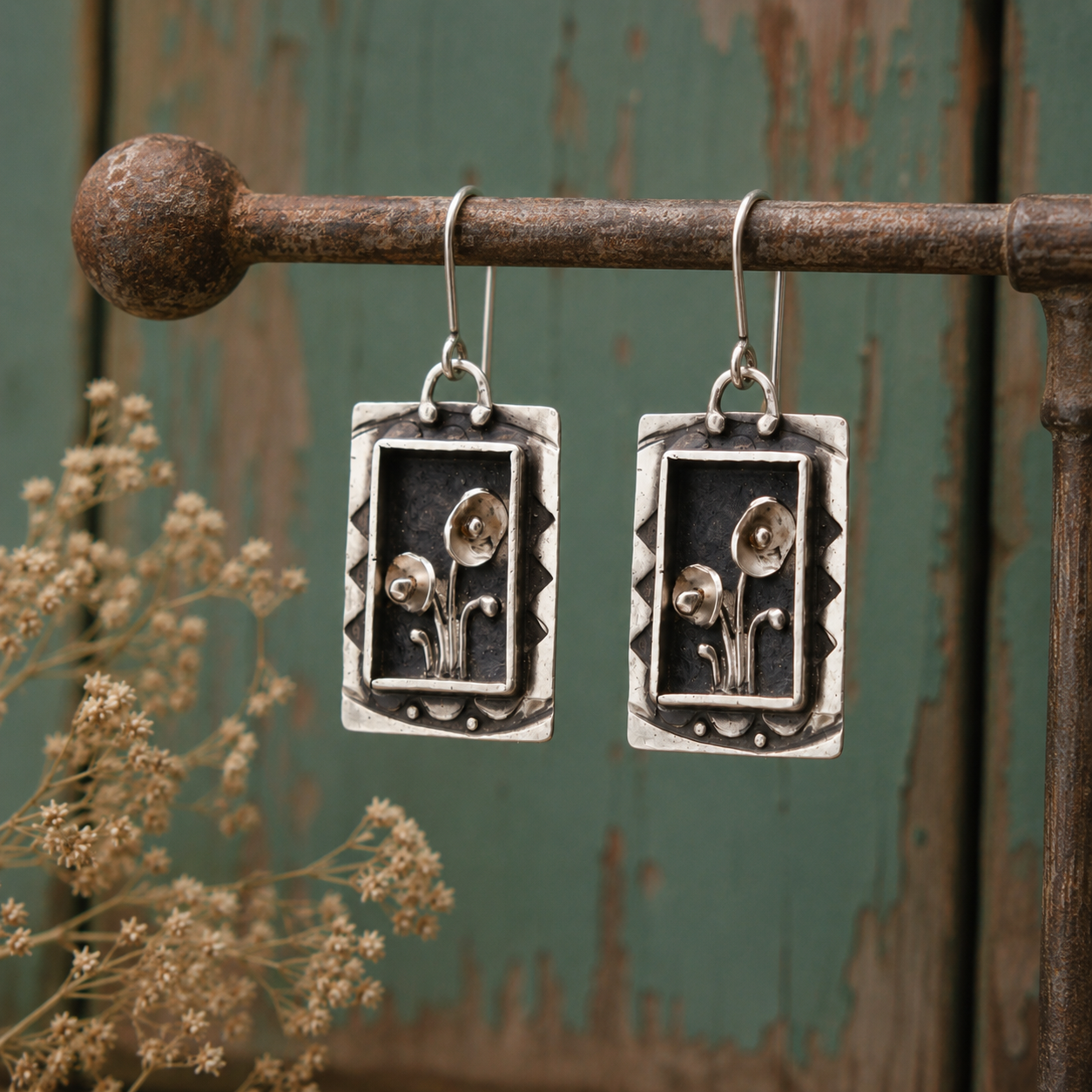 Handcrafted Sterling Silver Engravable Earrings