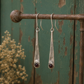 Handcrafted Sterling Silver Garnet Drop Earrings