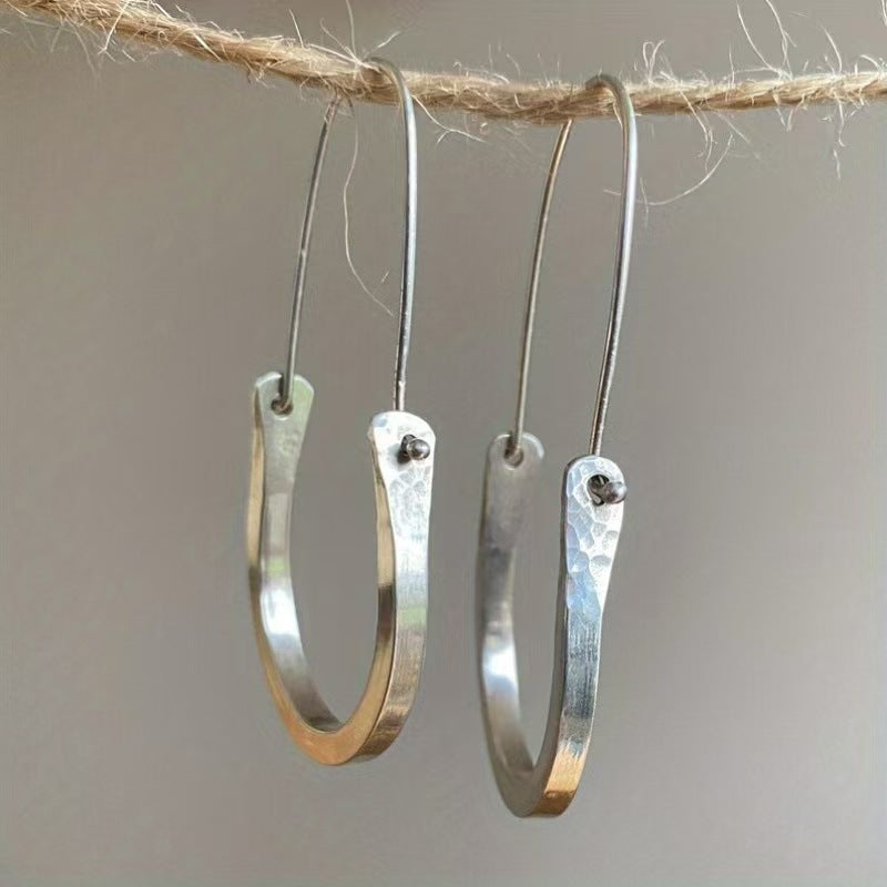 Hammered Sterling Silver Hoop Earrings