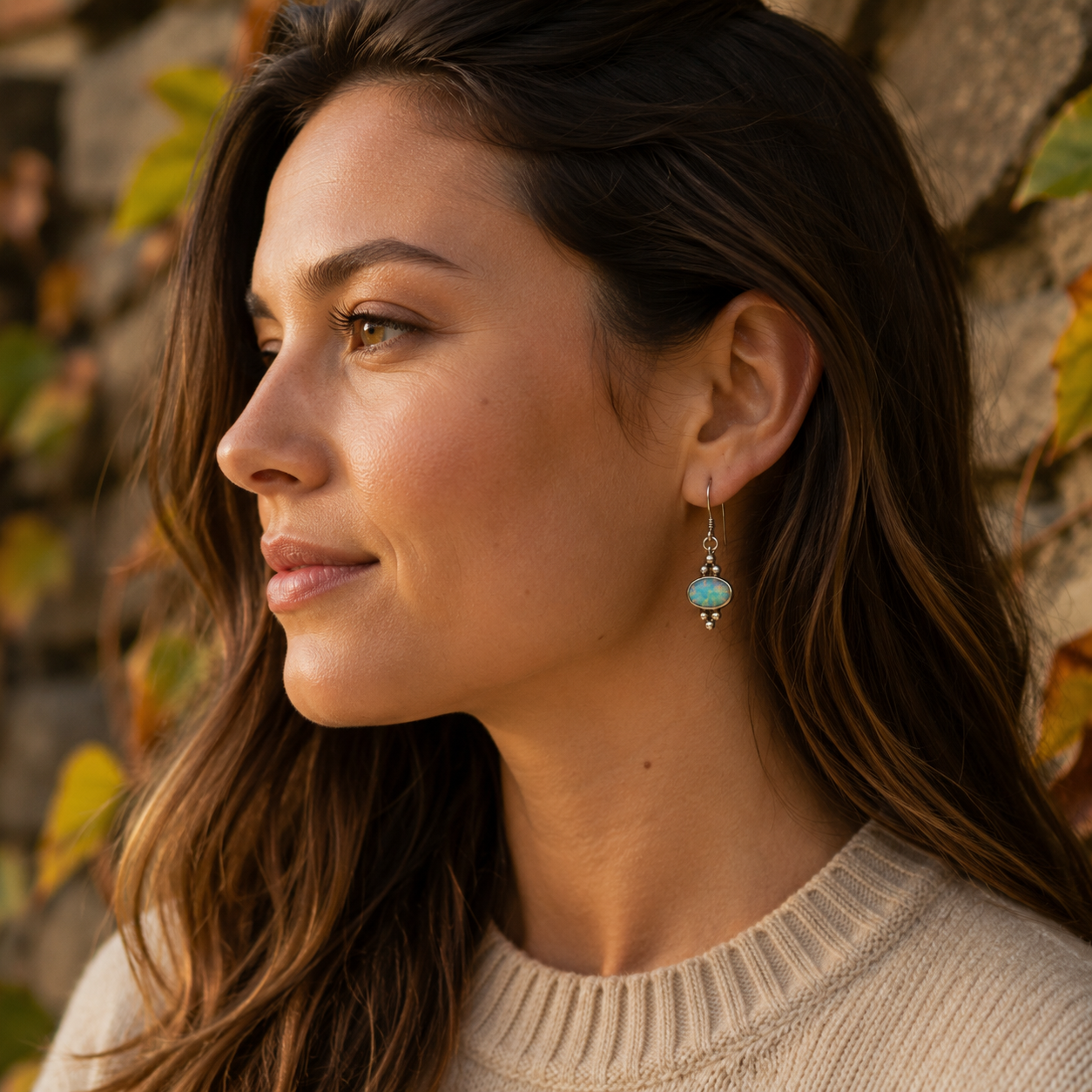 Handcrafted Sterling Silver Australian Opal Earrings