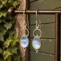 Natural Moonstone Artisan Dangle Earrings for Women